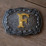 Vintage F Initial Belt Buckle