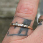 Vintage 14k Gold 5 Diamond Band 5.75