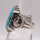 Vintage Sterling Turquoise Horseshoe Ring 9.25