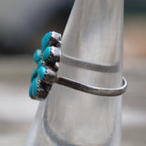 Vintage Sterling Turquoise Cluster Ring 6