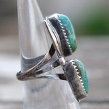 Vintage Sterling 2-Stone Turquoise Ring 6