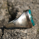 Vintage Sterling Turquoise Inlay Ring 7