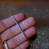 Vintage Sterling Silver Twisted Chain Bracelet 7"