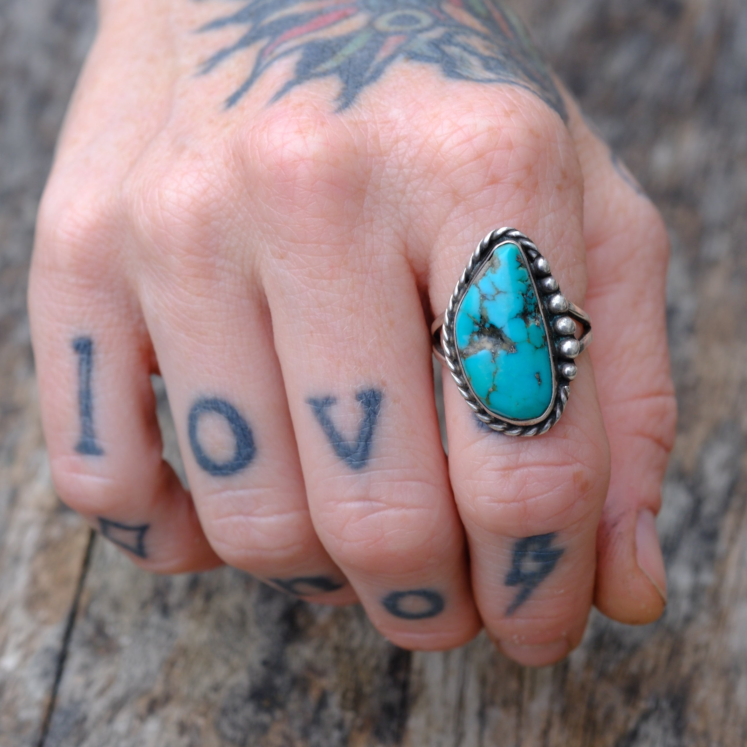 Vintage Sterling Turquoise Ring 8