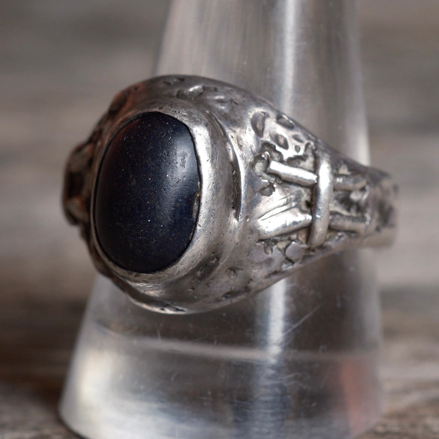 Vintage Sterling Goldstone Ring 11.25