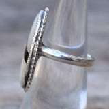 Vintage Sterling Onyx and Mother Of Pearl Inlay Ring 6