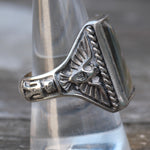Vintage Sterling Abalone Thunderbird Ring 10