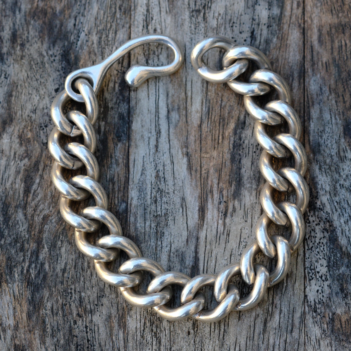 HEAVY Vintage Sterling Link Chain Bracelet