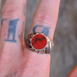 Vintage Sterling Red Jasper Ring 11.75