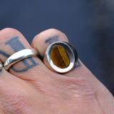 Vintage Sterling Tigers Eye Signet Ring 6.5