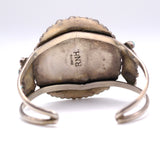 Vintage Sterling Turquoise Petit Point Cuff Bracelet 6"