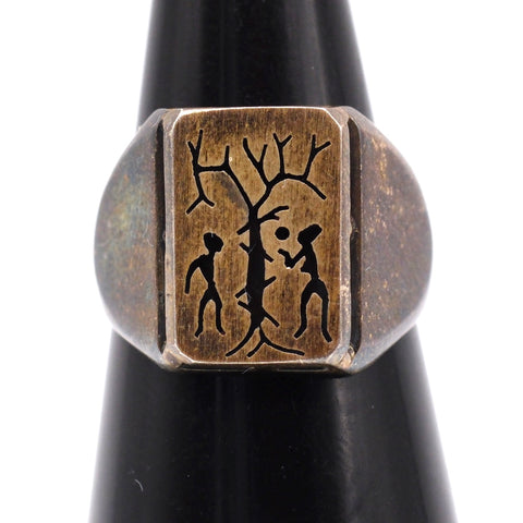 Vintage Sterling Tree Of Life Ring 6