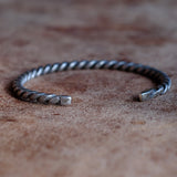 Vintage Sterling Silver Braided Cuff Bracelet 6.5"