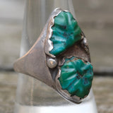 Vintage Sterling Faceted Turquoise Ring 9.75