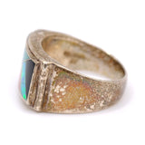 Vintage Sterling Multistone Inlay Band Ring 6.25