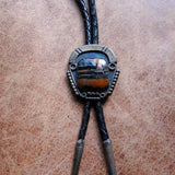 Vintage Sterling Petrified Wood Bolo Tie