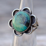 Vintage Sterling Turquoise Ring 3.5