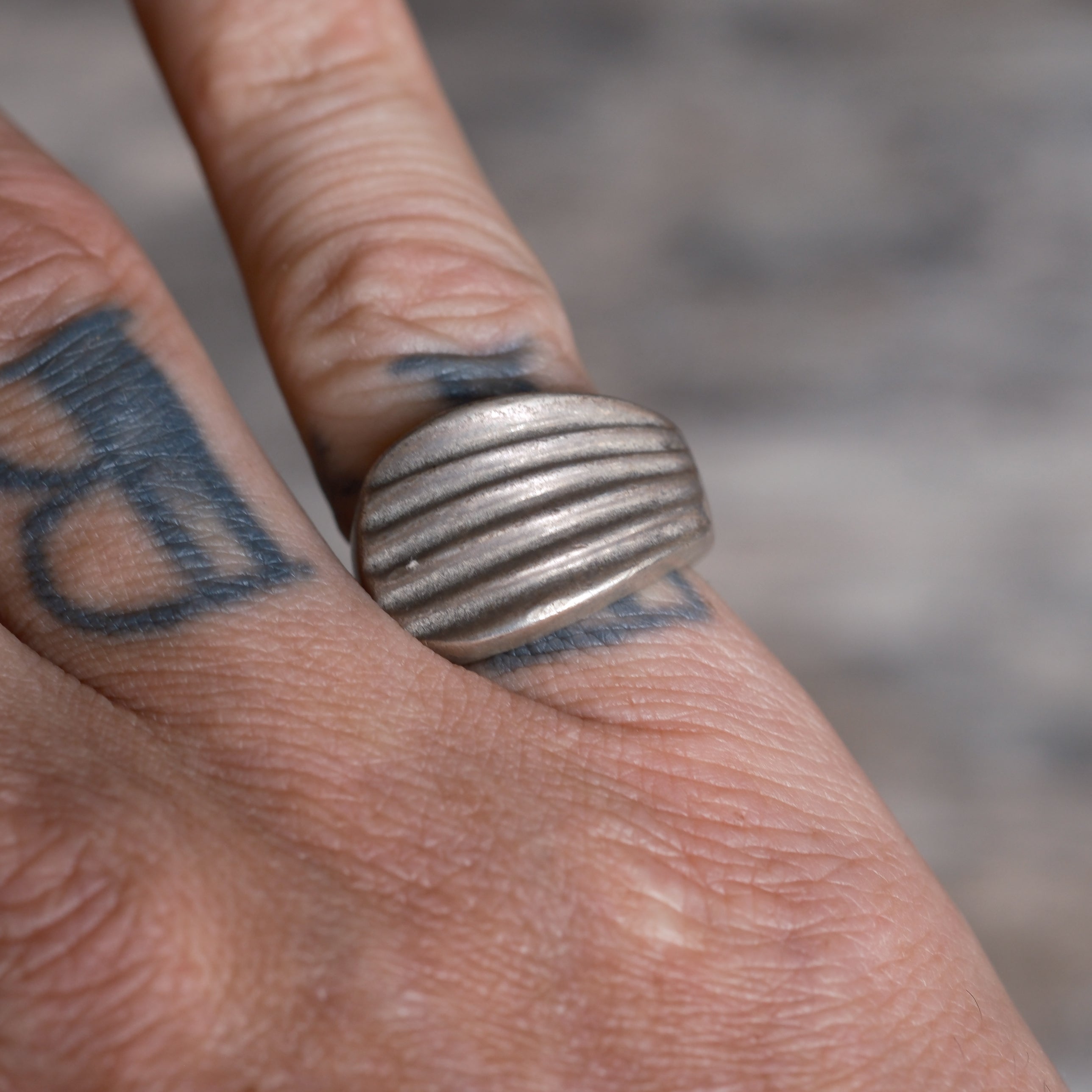 Vintage Sterling Silver Modernist Ring 7