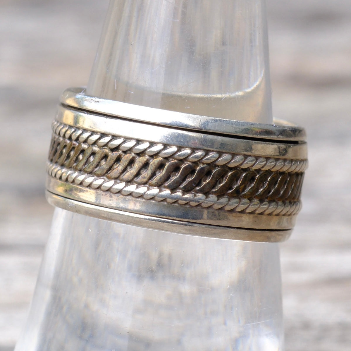 Vintage Sterling Braided Band Ring 7.5