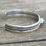 Vintage Sterling Turquoise Roper Cuff