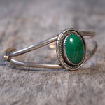 Vintage Sterling Malachite Cuff