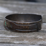 Vintage Sterling Turquoise and Coral Stamped Cuff