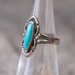 Vintage Sterling Turquoise Ring 5.25