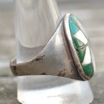 Vintage Sterling Zuni Inlay Starburst Ring 12