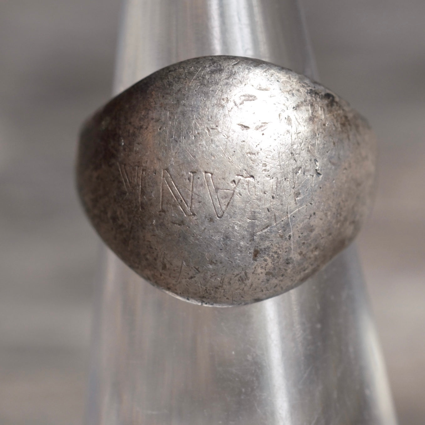 Vintage Sterling Silver "Frank" Domed Ring 4