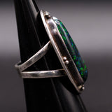 Vintage Sterling Mother Of Pearl and Faux Opal Ring 6.75