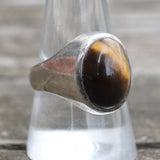 Vintage Sterling Tigers Eye Cabochon Ring 10