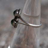 Vintage Sterling 2-Stone Malachite Ring 6