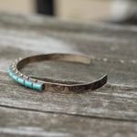 Vintage Sterling Turquoise Inlay Cuff