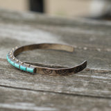 Vintage Sterling Turquoise Inlay Cuff