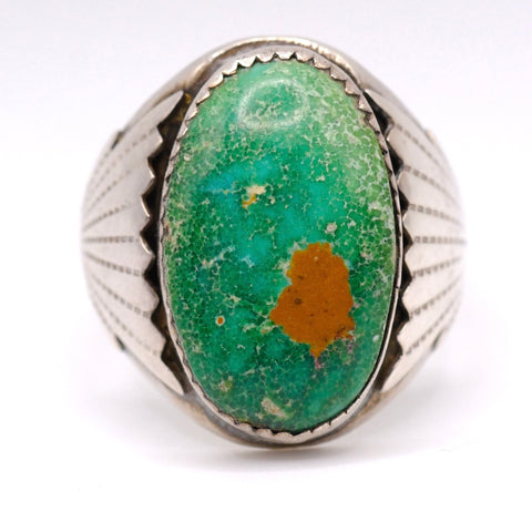 Vintage Sterling Royston Turquoise Ring 11.75