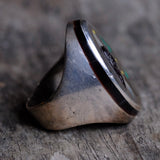 Vintage Sterling Inlaid Eagle Ring 9.5