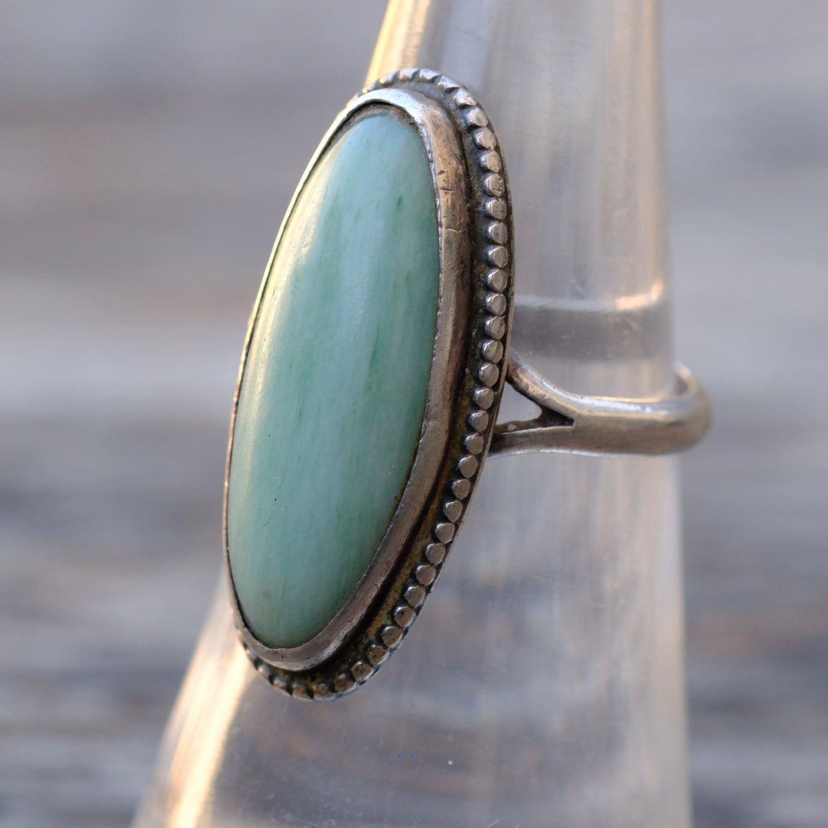 Vintage Sterling Turquoise Roper Ring 6