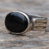 Vintage Sterling Onyx Band 13.25