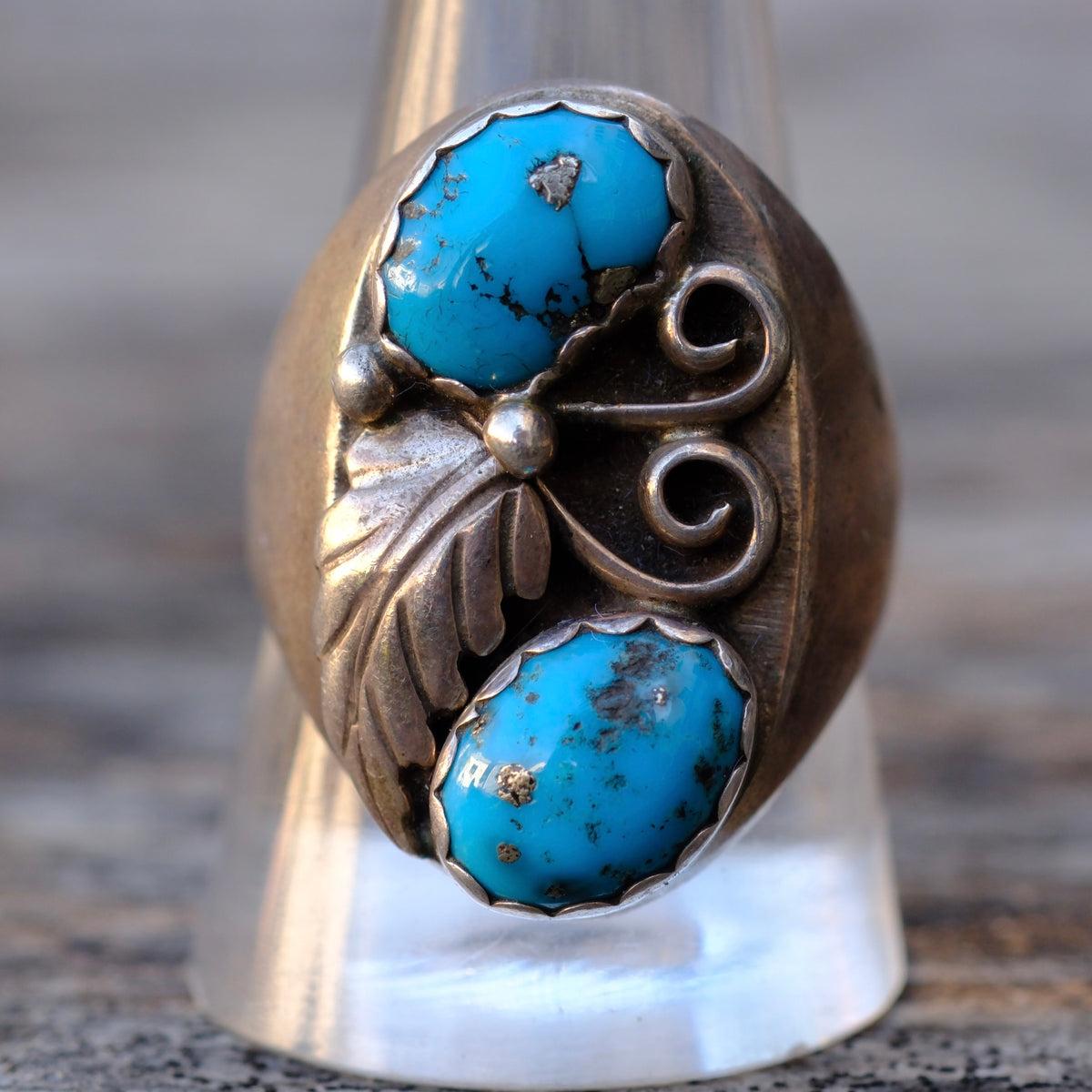 Vintage Sterling Morenci Feather Ring 10.75