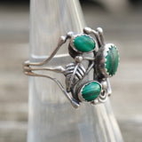 Vintage Sterling Malachite Ring 6.5