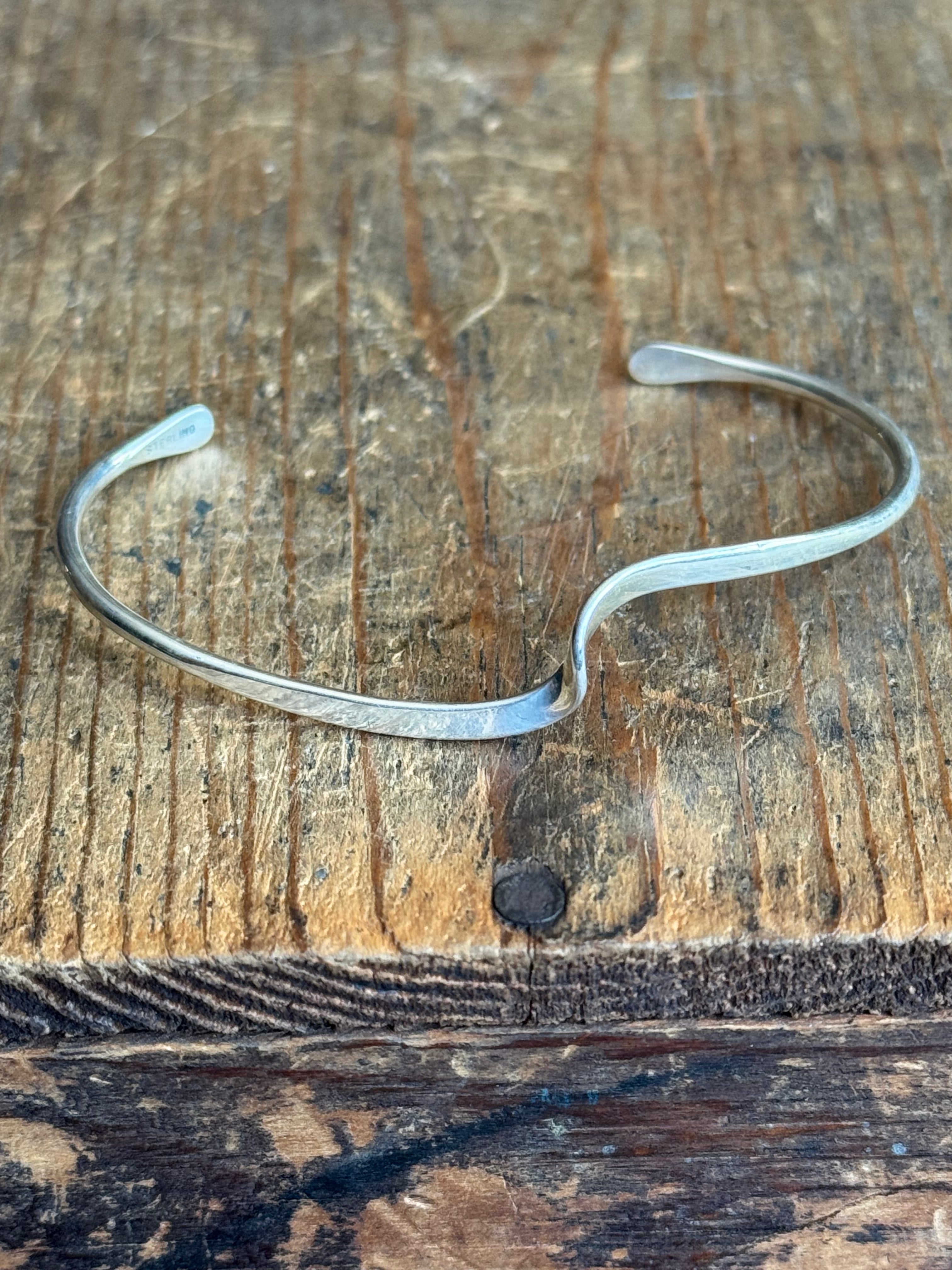 Vintage Sterling Silver Wave Cuff