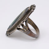 Vintage Sterling Abalone Ring 5.25