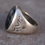 Vintage Sterling Trading Post Petrified Wood V for Victory Ring 9