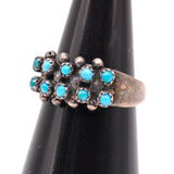 Vintage Sterling Snake Eye Turquoise Band 5.25