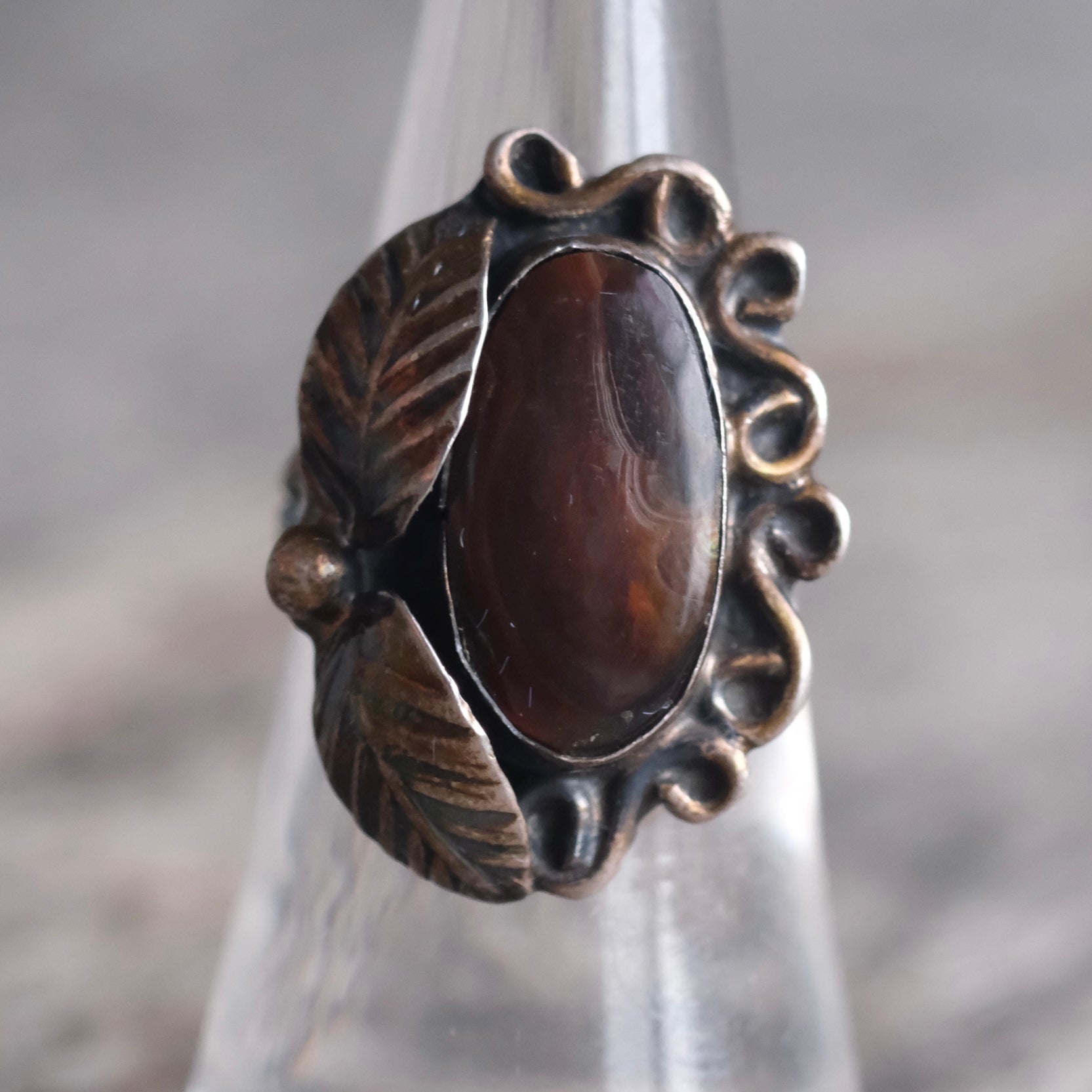 Vintage Sterling Fire Agate Ring 6.5