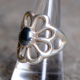 Vintage Sterling Hematite Sandcast Ring 9