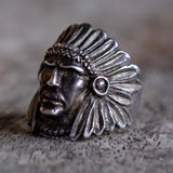 Vintage Sterling Big Chief Ring 9.25