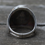 Vintage Sterling Turquoise Ribbed Band Ring 9.25