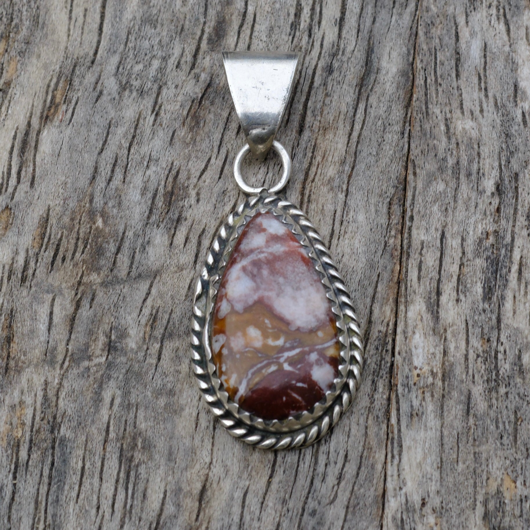 Vintage Sterling White Buffalo Pendant