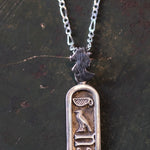 Vintage Sterling EGYPTIAN Cartouche Hieroglyphic Necklace